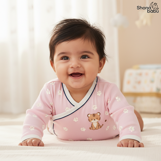 Vibrant & Playful Set : Organic Cotton Kimono Baby Romper (Keeper) (Set of 3)
