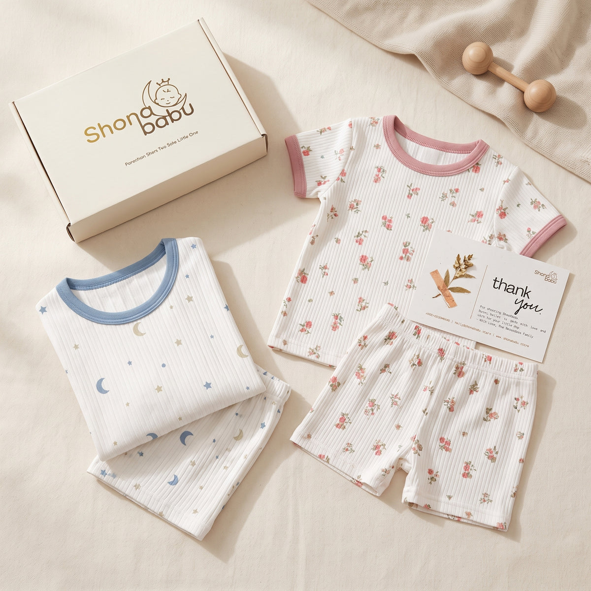 Soft Bloom Duo — 2 Set Baby Top & Bottom Set
