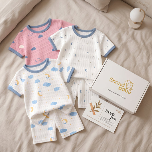 Dreamy Baby Trio — Baby Top & Bottom Set