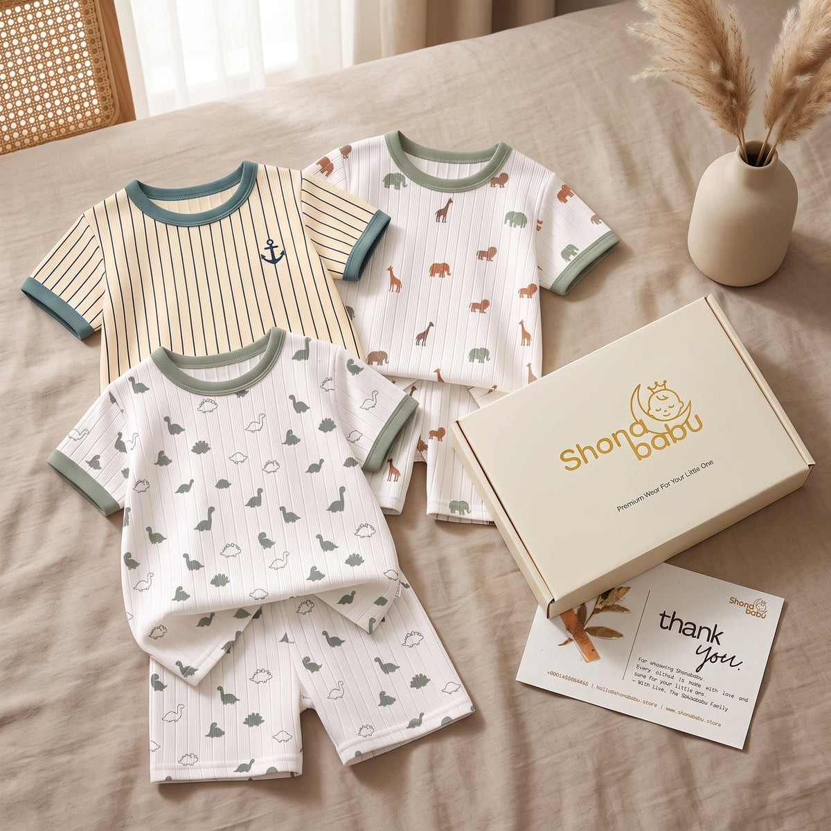 Little Explorer Trio — Baby Top & Bottom Set