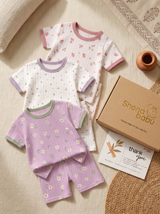 Floral Dream Trio — Baby Top & Bottom Set