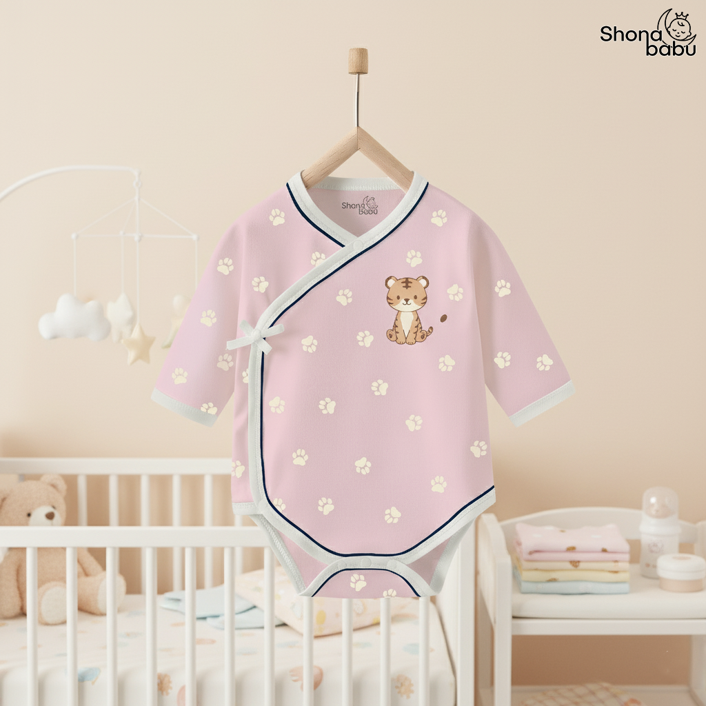 Vibrant & Playful Set : Organic Cotton Kimono Baby Romper (Keeper) (Set of 3)