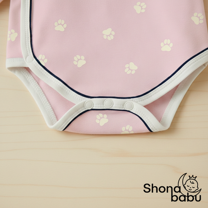 🐅 Little Tiger Organic Wrap Bodysuit (Soft Pink) ✨