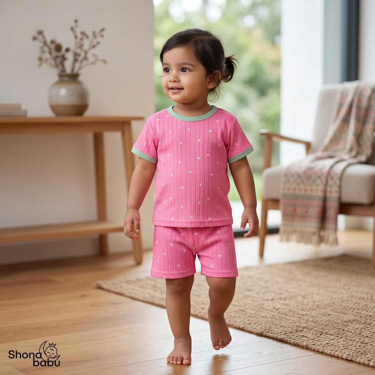 Pink & Sunshine Duo — 2 Set Baby Top & Bottom Set