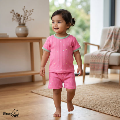 Pink & Sunshine Duo — 2 Set Baby Top & Bottom Set
