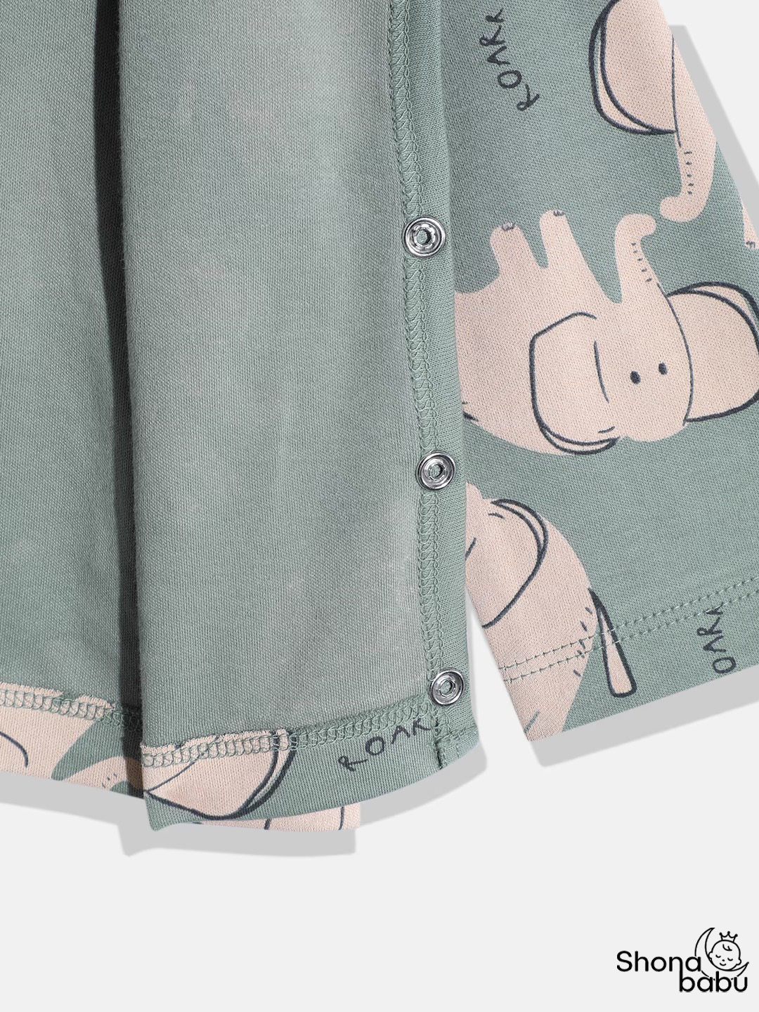 Premium Cotton Elephant Baby Lounge Set – Soft Interlock PJs