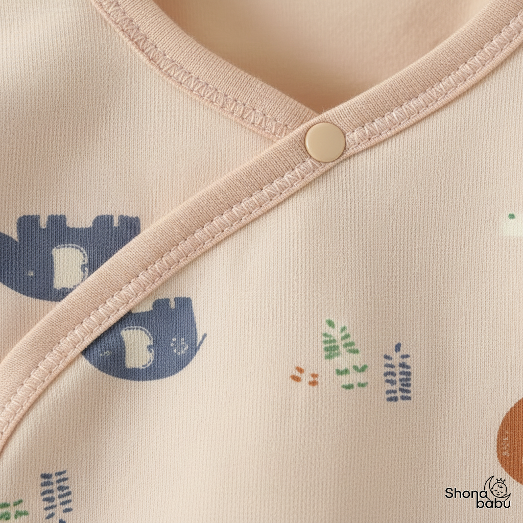 The Adorable Character Trio : Organic Cotton Kimono Baby Romper (Keeper) (Set of 3)