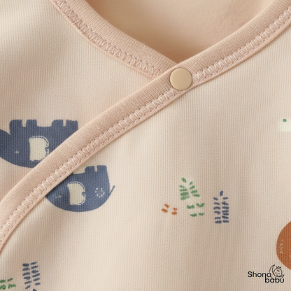 The Adorable Character Trio : Organic Cotton Kimono Baby Romper (Keeper) (Set of 3)