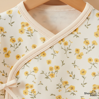 🌼 Gentle Blooms Organic Wrap Bodysuit ✨