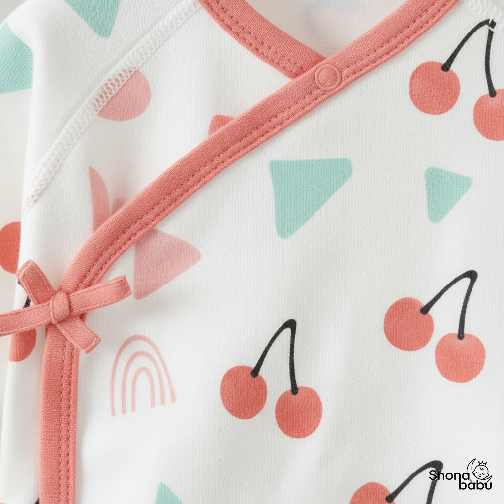 Vibrant & Playful Set : Organic Cotton Kimono Baby Romper (Keeper) (Set of 3)