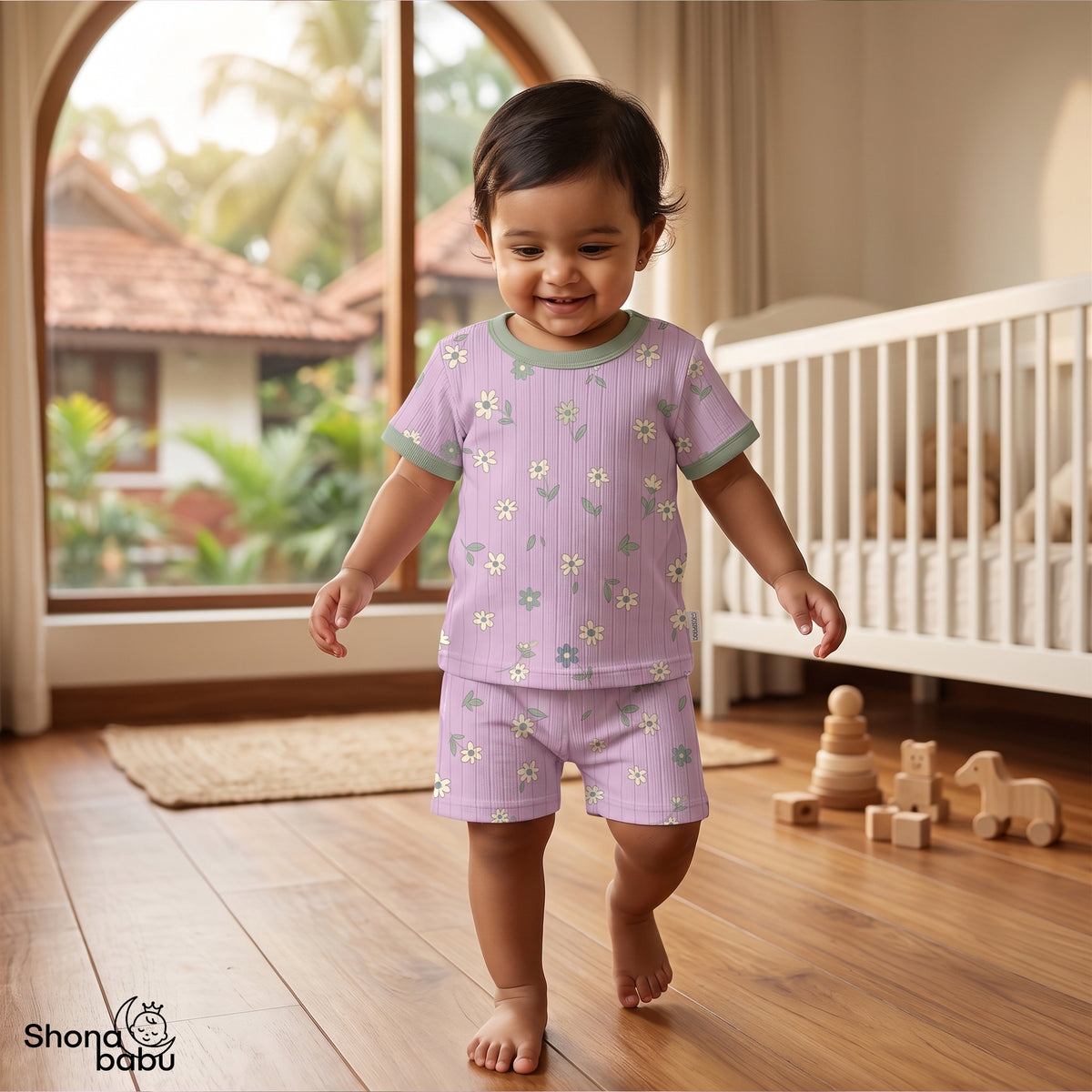 Little Meadow Wildflower Baby Top & Bottom Set