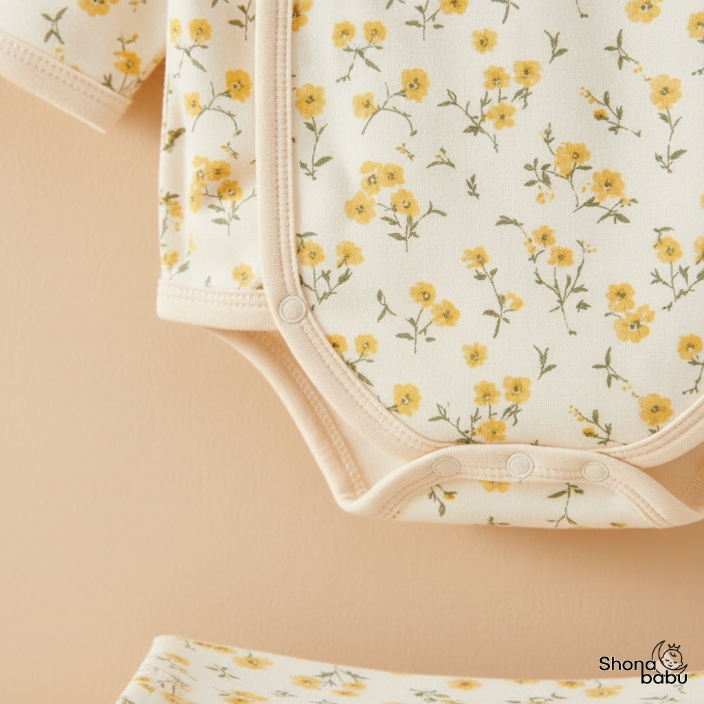 🌼 Gentle Blooms Organic Wrap Bodysuit ✨