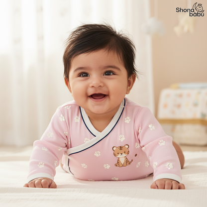 Vibrant & Playful Set : Organic Cotton Kimono Baby Romper (Keeper) (Set of 3)