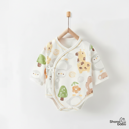 The Baby Zoo Adventure : Organic Cotton Unisex Kimono Baby Romper (Keeper) (Set of 3)