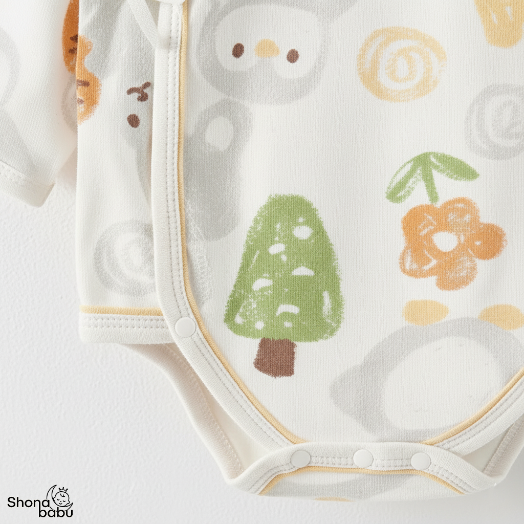 The Baby Zoo Adventure : Organic Cotton Unisex Kimono Baby Romper (Keeper) (Set of 3)
