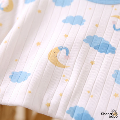 Little Dream Clouds & Moon Baby Top & Bottom Set