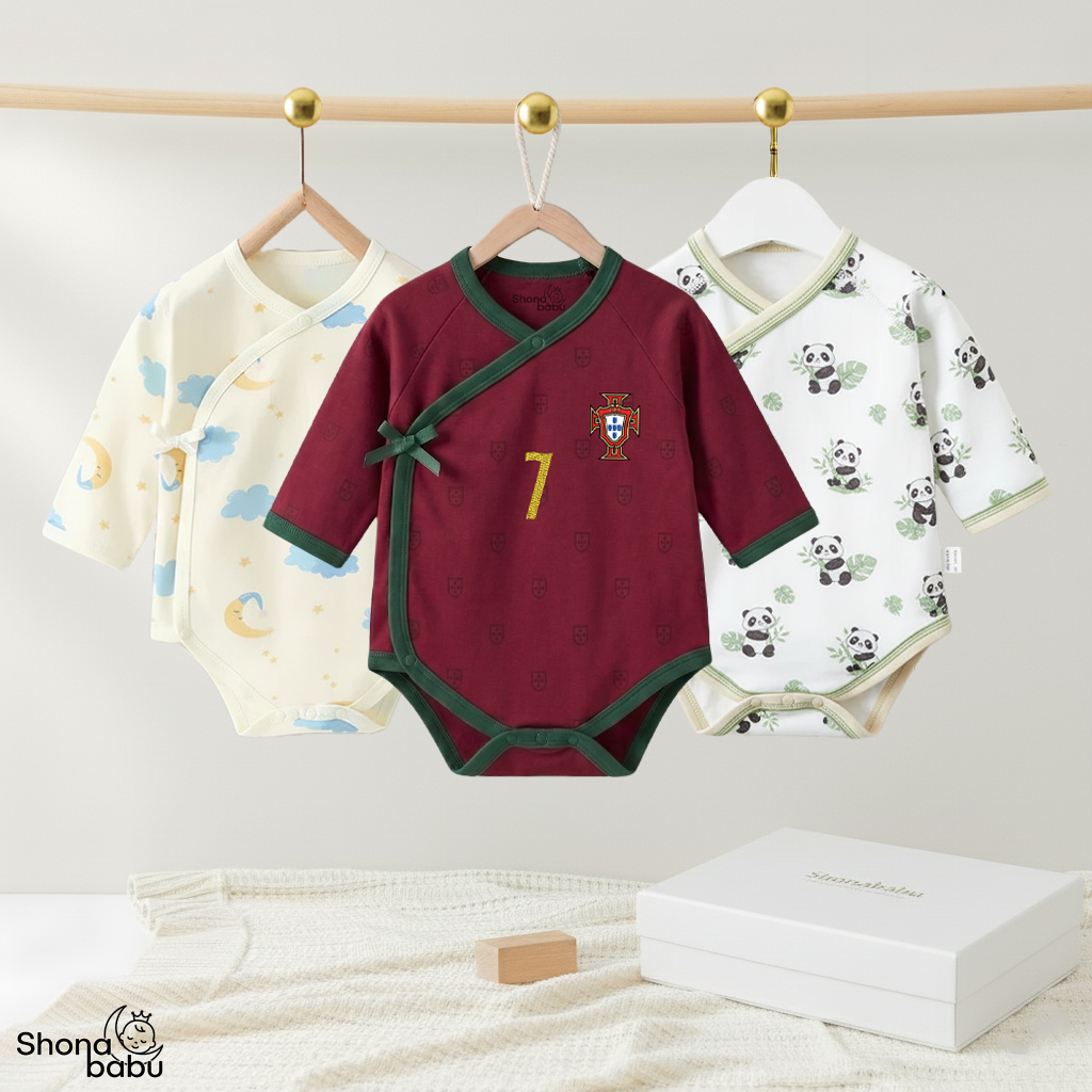 Portugal Baby Premium Kimono Rompers (Set of 3)