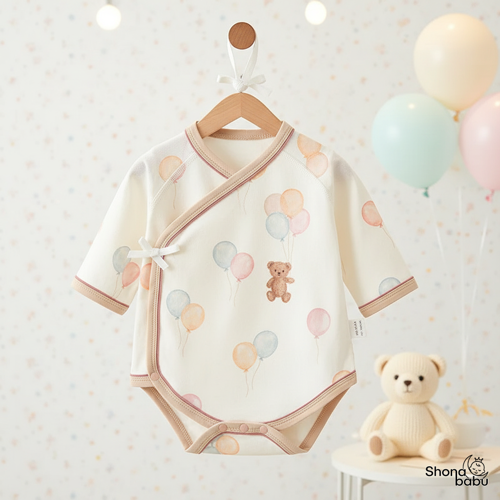 The Adorable Character Trio : Organic Cotton Kimono Baby Romper (Keeper) (Set of 3)