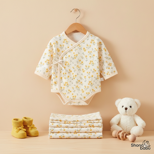 🌼 Gentle Blooms Organic Wrap Bodysuit ✨